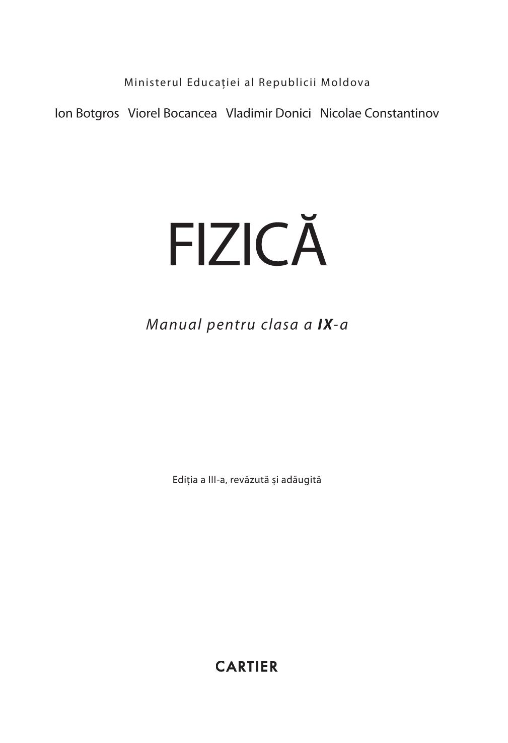 Fizică clasa a IX-a